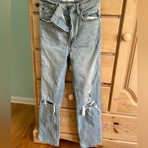 Abercrombie the Ankle Straight Ultra High Rise jeans